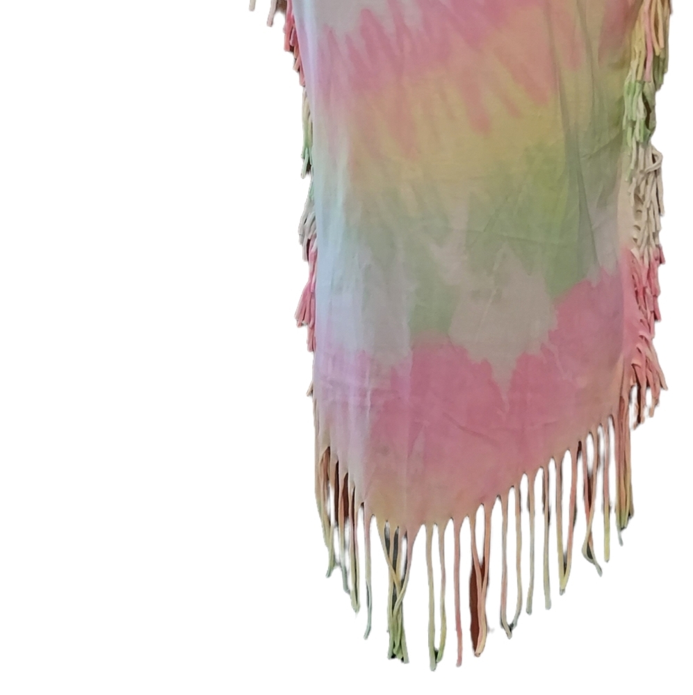 bathing suit cover up os Sleeveless Tiedye Fringe Florida Woman dress Bl… - Picture 4 of 5